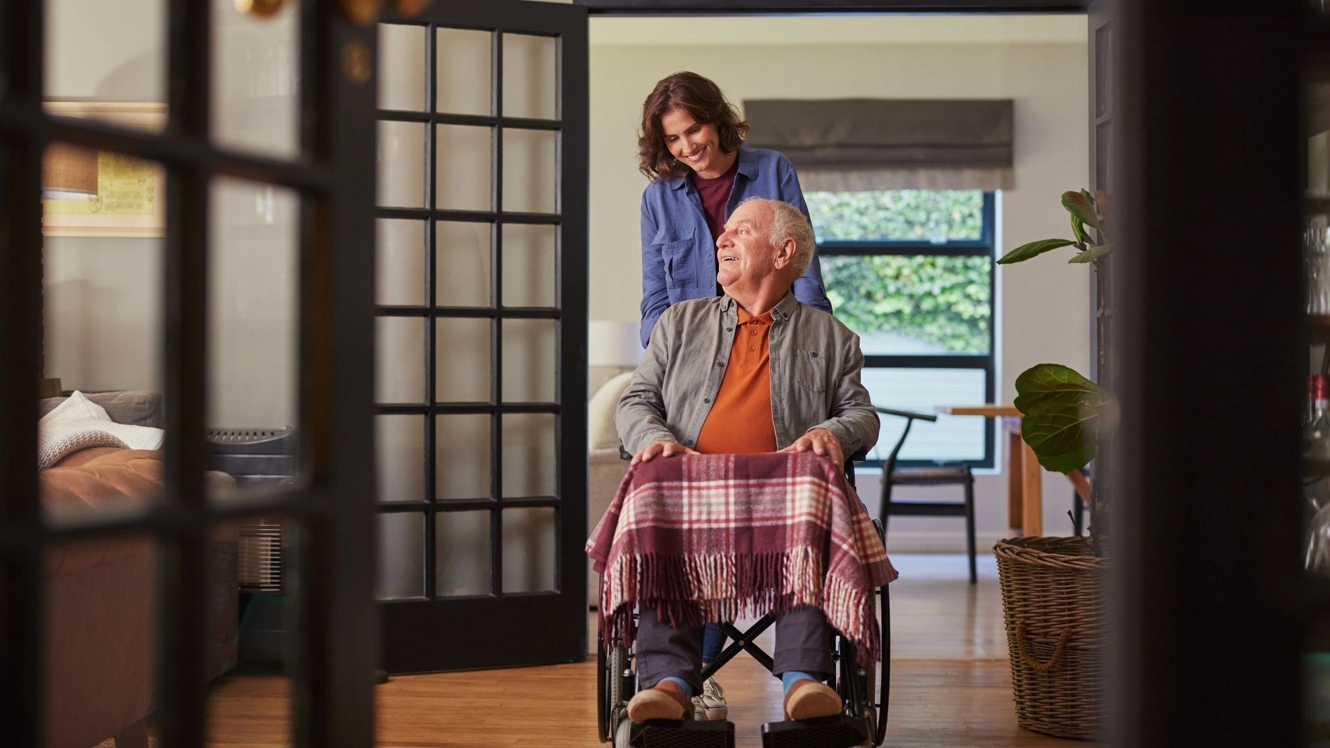 Readycare caregiver assisting senior